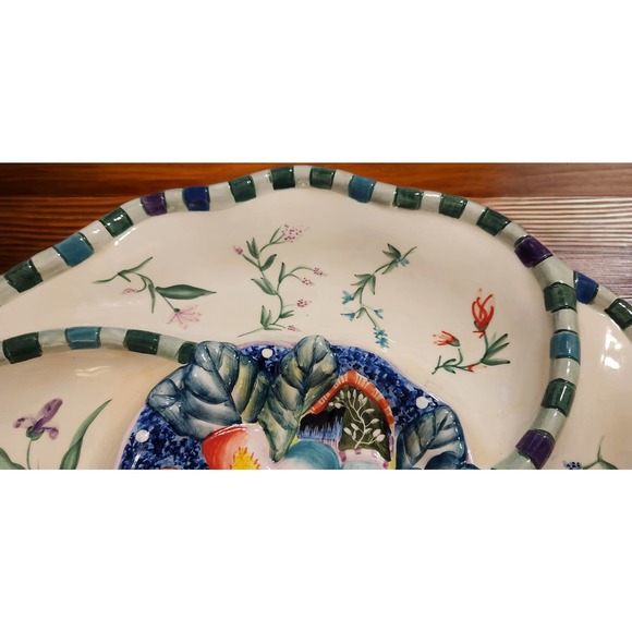 Fitz and Floyd Essentials Starfish, Ocean Divided Platter Serving Dish Koi - Picture 9 of 10